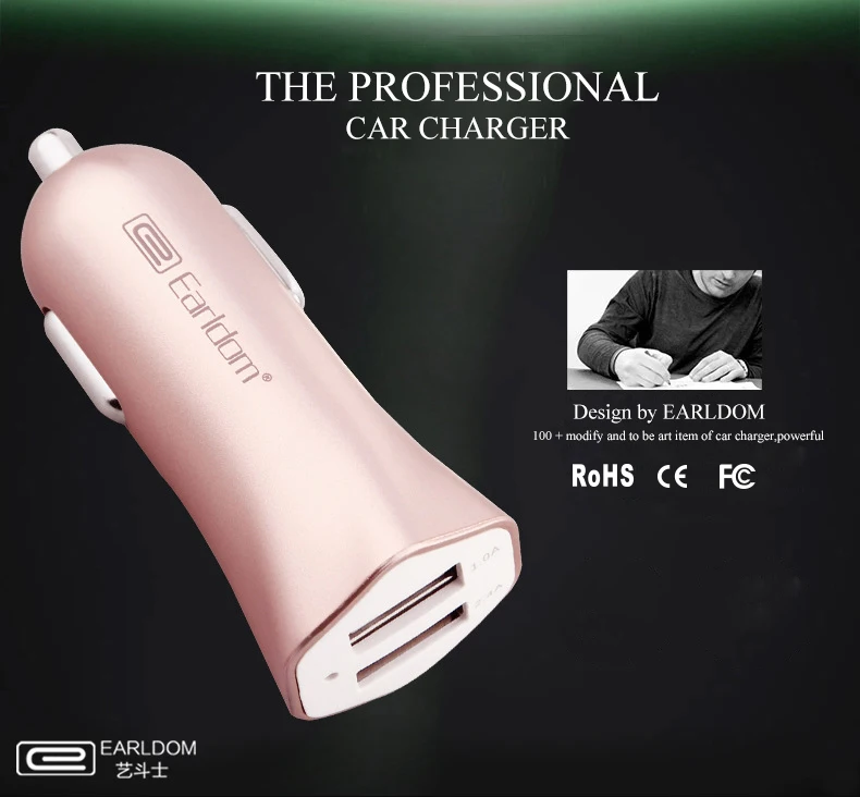 D1 Earldom Car-Charger Fast Dual USB Car charger PowerDrive 3.4A Cigarette Lighter Adapter Car charger for iPhone huawei xiaomi HTC