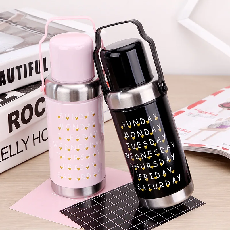 300ml English Word insulation bottle Creative stainless steel warm body