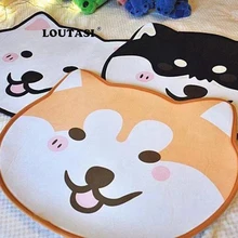 LOUTASI 3D толстый мультяшный коврик в форме головы собаки, Противоскользящий коврик для двери, коврик для ванной комнаты с принтом милой собаки, коврики для гостиной, 65X53 см