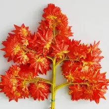 Красный Зеленый Золотой Серебряный Кленовый лист каркас листьев искусственные шелковые листья искусственные кленовые ветки 12 шт./лот