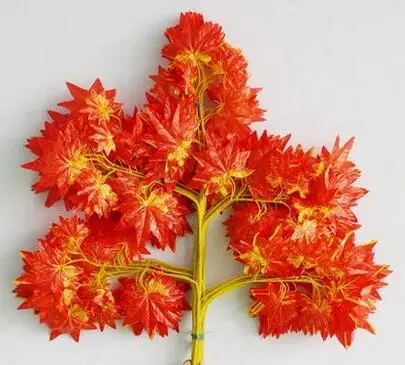 

Free shipping red green gold silver maple leaf skeleton leaves artificial silk leaves artificial maple branch 12pcs/lot
