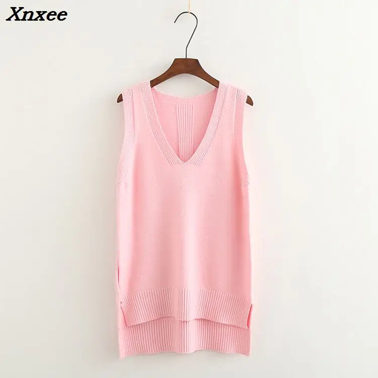 vest sweater women V-neck pullover vest Fashion wild Female sweater 2018 autumn women long pullover vest sweater Solid color vest sweater women V-neck pullover vest Fashion wild Female sweater 2018 autumn women long pullover vest sweater Solid color