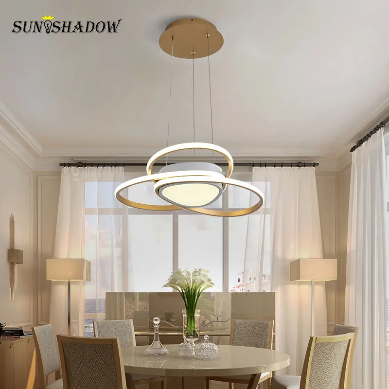 

New ARRIVAL Modern Led Pendant Light Hanging Lamp For Dining room Kitchen Living room Bedroom Luminaires Gold Led Pendant Lamps