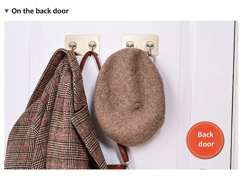 Double Row Wall Hooks For Hanging Self Adhesive Hooks Kitchen Bathroom Hangers Bag Key Wall Hooks Hangers Seamless (12)