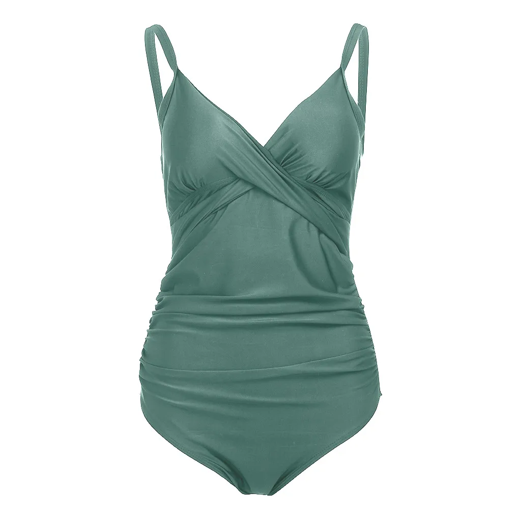 Беременная женщина пляжный купальник бикини набор купальный костюм Однотонная одежда пуш-ап бикини купальник пляжный костюм для беременных - Цвет: Green