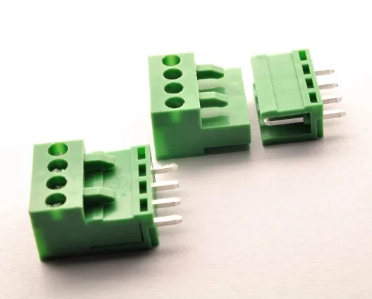 10Pcs HT3.96mm 2-8P Female Male Connector Socket Plug-in Screw Green Right-Angle