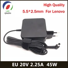 QINERN EU 20V 2.25A 65W 5,5*2,5mm EU AC адаптер для ноутбука Зарядное устройство для lenovo Ideapad 100-14IBY 100-15IBY зарядное устройство для ноутбука lenovo