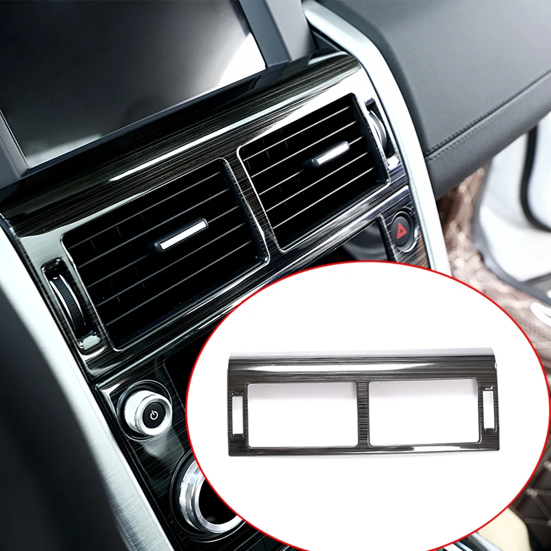 

Stainless Steel Black Brushed Center Air Conditioning Vent Frame Trim For Land Rover Discovery Sport 2015-2018
