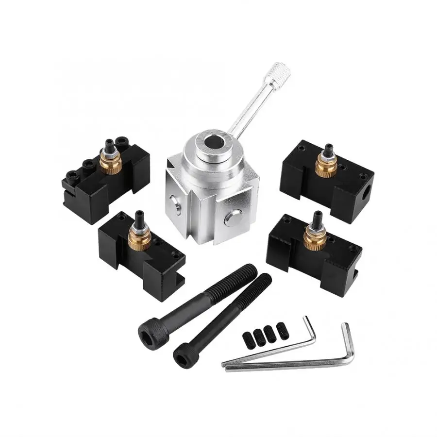 

Lathe Tool Post Holder Aluminum Alloy Quick Change Mini Lathe Tool Post and Holders Screw Kit Set