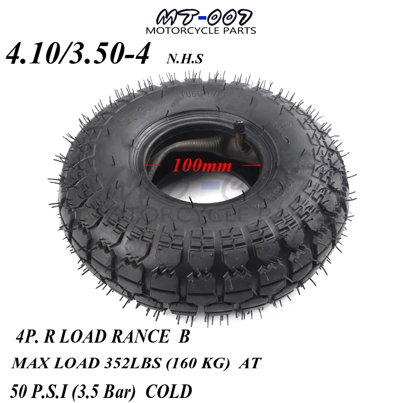 

4.10/3.50-4 410/350-4 ATV Quad Go Kart 47cc 49cc Chunky 4.10-4 Tire inner tube For All Models 3.50-4 4"