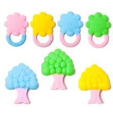 Baby Teether Supplies Pain Relief Full-silicone Teether Premium Quality Teething Toys Tree Sun Flower Pattern Gutta Pertscha