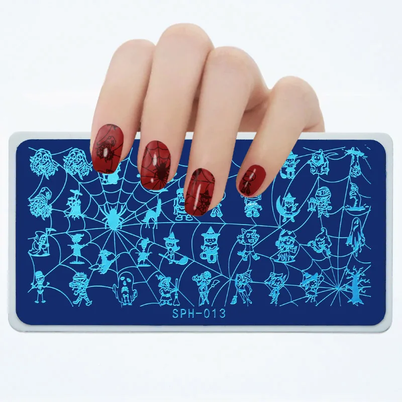 

Halloween Special! SPH10-13 4PCS/LOT Halloween Skull Nail Art Stamping Plate Template Trick or Treat Nail Art Stamping Halloween