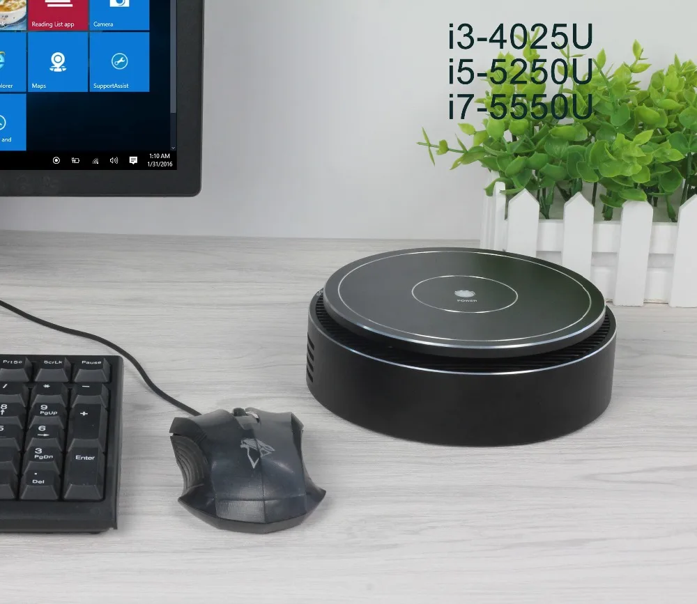 Золотой Черный Мини ПК Windows 10 Linux компьютер ПК без вентилятора мини компьютер Core i7 5550U i5 5250U 8 ГБ оперативная память HD графика 4400 HDMI USB