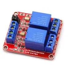 2 дороги 2 канала 24 В релейный модуль с оптопара изоляции поддерживает высокий и низкий уровень триггера