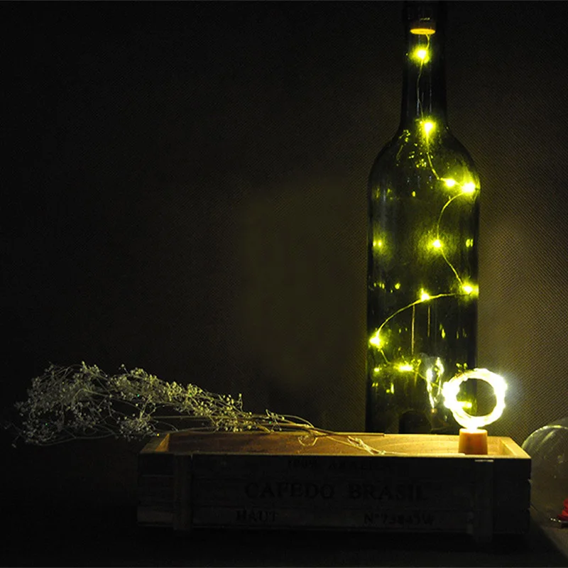 9Pcs Wine Bottle Cork String Lights 2M/20 LEDs Copper Wire for