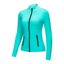 Новинка года Осенне-зимняя Дамская обувь Спортивные Кофты на молнии куртки, спортивные костюмы Йога тренировочная спортивная куртка с карманом