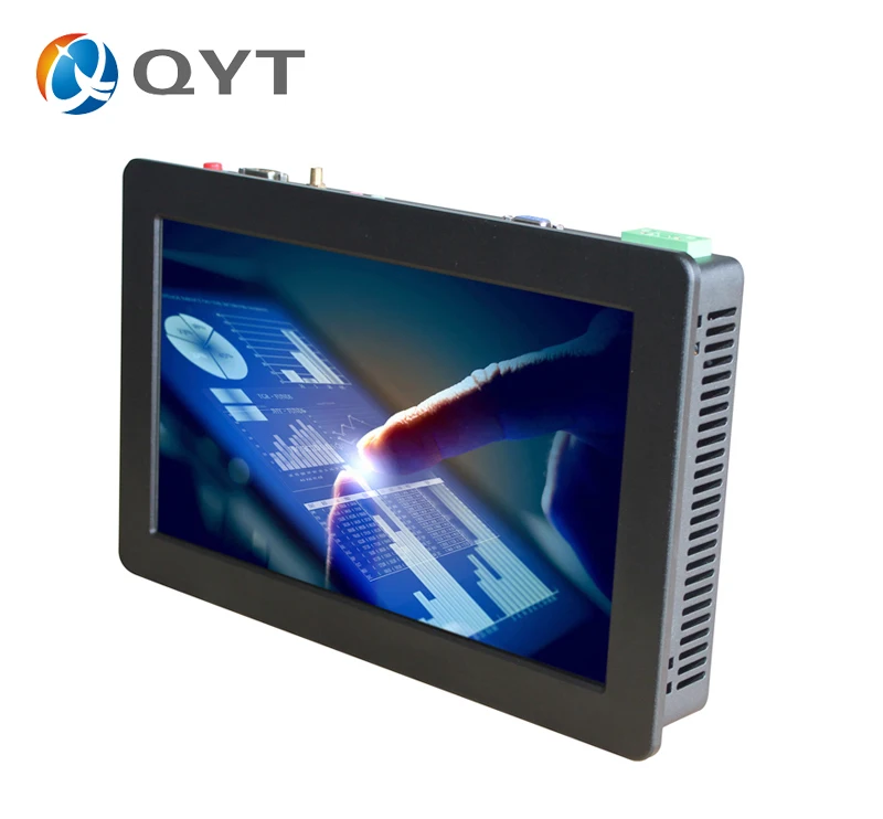 QYT промышленных планшетных Embedded PC 12 дюймов Ethernet Lan Порты и разъёмы RJ45 RS232 Windows 10 Celeron 3855U 4G Оперативная память 32G SSD