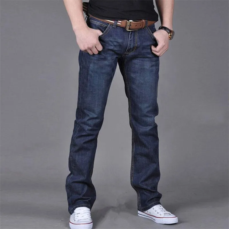 Plus size 44 46 48 50 men's jeans pants good quality straight stretch jeans men designer mens ,Casual Slim Black Straight Pants