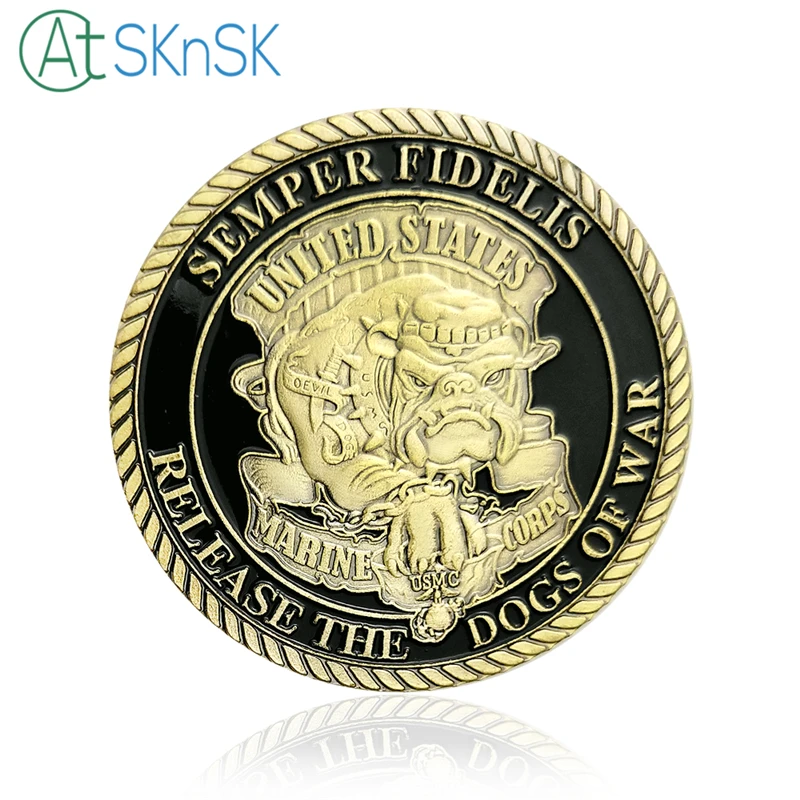 Корпус морской пехоты США отпустите собак войны Военный вызов монета медаль 40*3 монета для сувенира американской коллекции монет