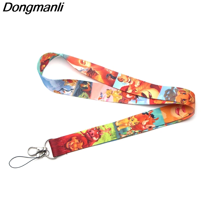 

P3628 Dongmanli The Lion King Keychain Lanyards Id Badge Holder ID Card Pass Gym Mobile Phone USB Badge Holder Key Strap