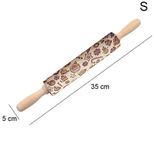 Рождественский подарок узор тисненая Скалка Для DIY Кухня пряники печенье VA88