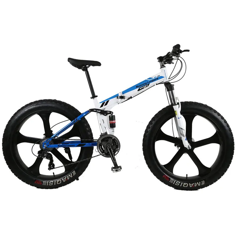 Cheap High quality folding fatbike 26*4.0 fat tire front and rear shock absorber double disc brake mountain bike Cycling Road 0