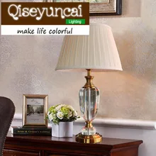 Qiseyuncai простые современные роскошные свадебные теплые теплый свет регулируемый светодиодные лампы кристалла творческий спальня ночники