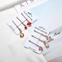 Горячая Распродажа Мода ручной работы золотой цвет звездное небо заколка для волос прекрасные фрукты шпилька аксессуары для укладки волос для женщин девочек