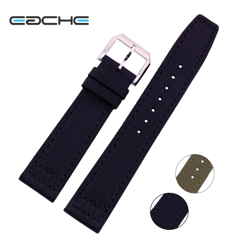

Popular Canvas&Leather Watchband For Men Or Women 20mm 22mm 21mm Army Green Black Watch Strap In Stock