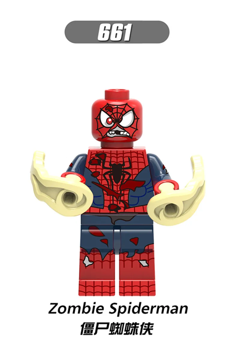 

20PCS xh661 Building Blocks Deadpool 2 Domino Cable Peter Carnage Warhead Black Spderman Zombie Action Figures Children Gifts