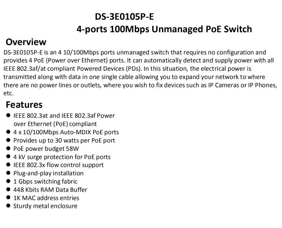 Switch de Rede Hik com Logotipo Lan Swtich Ds-3e0105p-e Ds-3e0109p-e Ds-3e0318p-e Ds-3e0326p-e 4ch 8ch 16ch 24ch Poe 2 DS-3E0105P-E DS-3E0109P-E DS-3E0318P-E DS-3E0326P-E