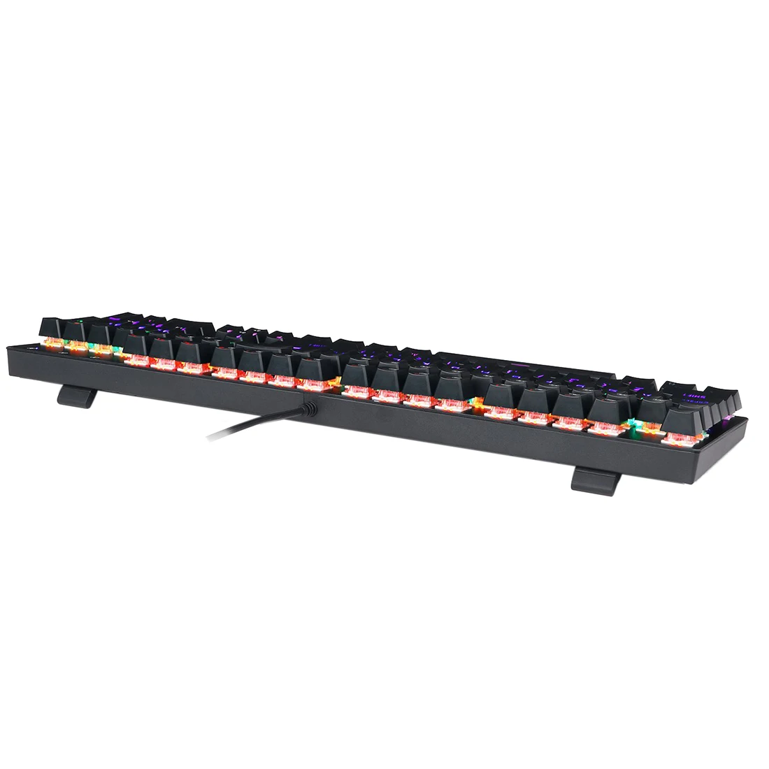 

Z-88 Water-Proof Rainbow LED Backlit USB Wired Mechanical Gaming Keyboard with Blue Switches,104 Keys (Black)