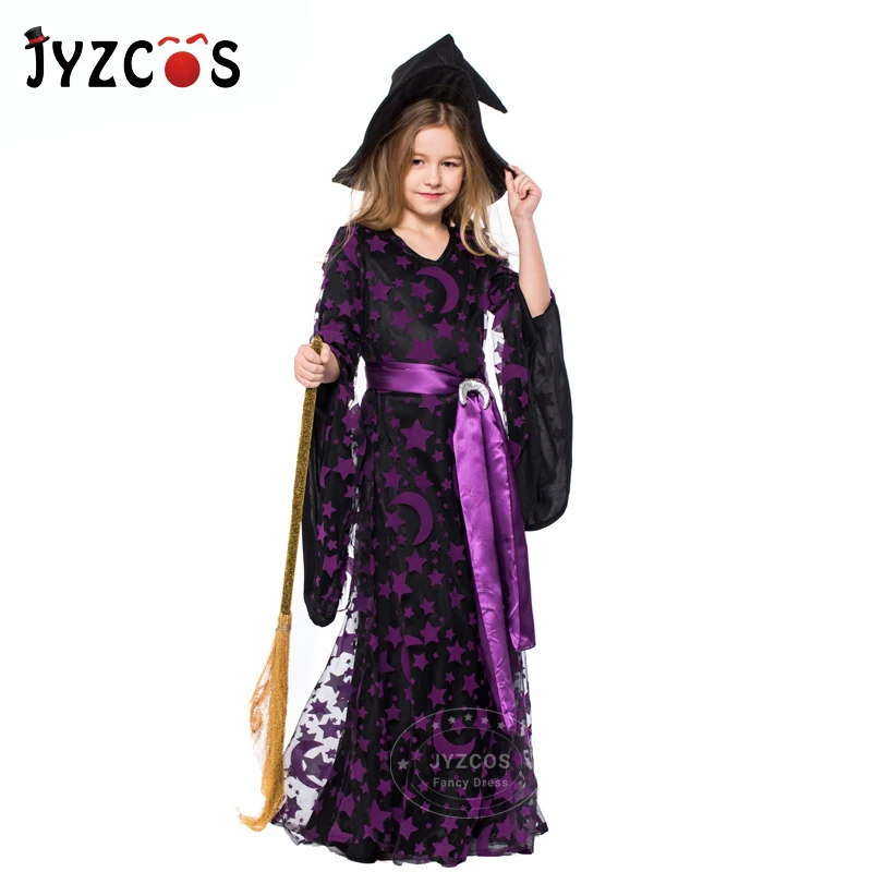 JYZCOS/Детский костюм ведьмы Вечерние костюмы на Хэллоуин для маленьких девочек