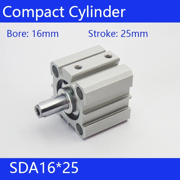 

SDA16*25 Free shipping 16mm Bore 25mm Stroke Compact Air Cylinders SDA16X25 Dual Action Air Pneumatic Cylinder SDA16-25