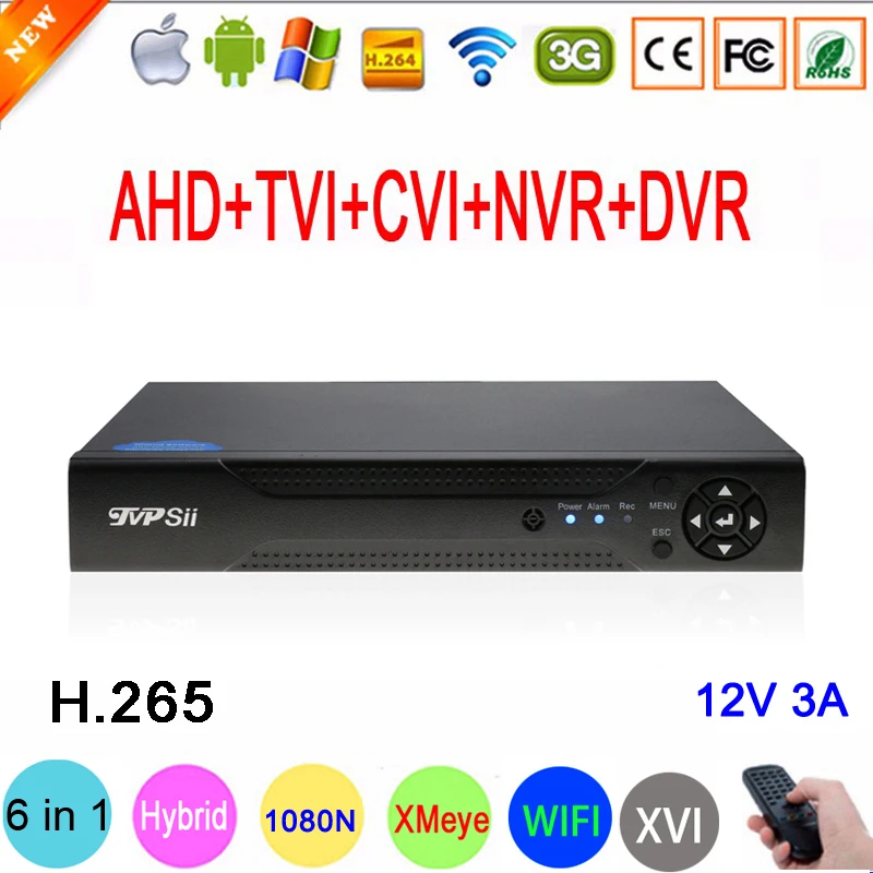 1080 P/960 P/720 P/960 H видеонаблюдения Камера XMeye Hi3521D H.265 16 каналов 16CH 1080N 6 в 1 Гибридный Wi-Fi TVi CVI NVR AHD видеорегистратор Регистраторы
