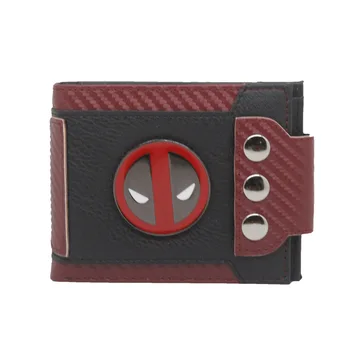 

2019 New Movie Deadpool Men's Wallet Cartoon Anime Super Hero Deadpool Metal Logo Purse Vintage High Quality Leather Man Wallets