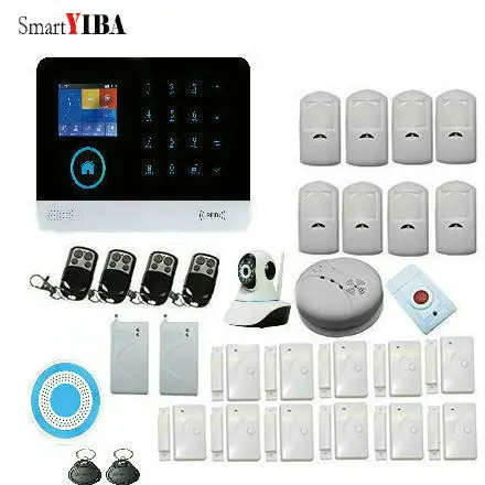 Smart YIBA IOS Android Touch Keyboad Color WiFi GSM Wireiess Home Security font b Alarm b