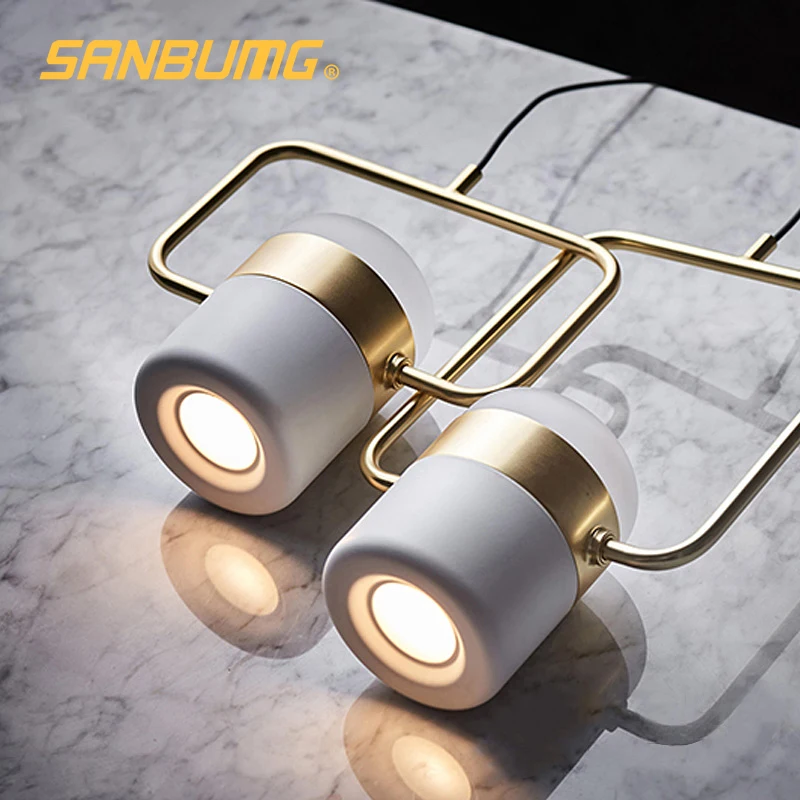 

SANBUGM minimalist bar restaurant multi-head molecular rotating pendant lamps Nordic bedroom bedside metal pendant lights