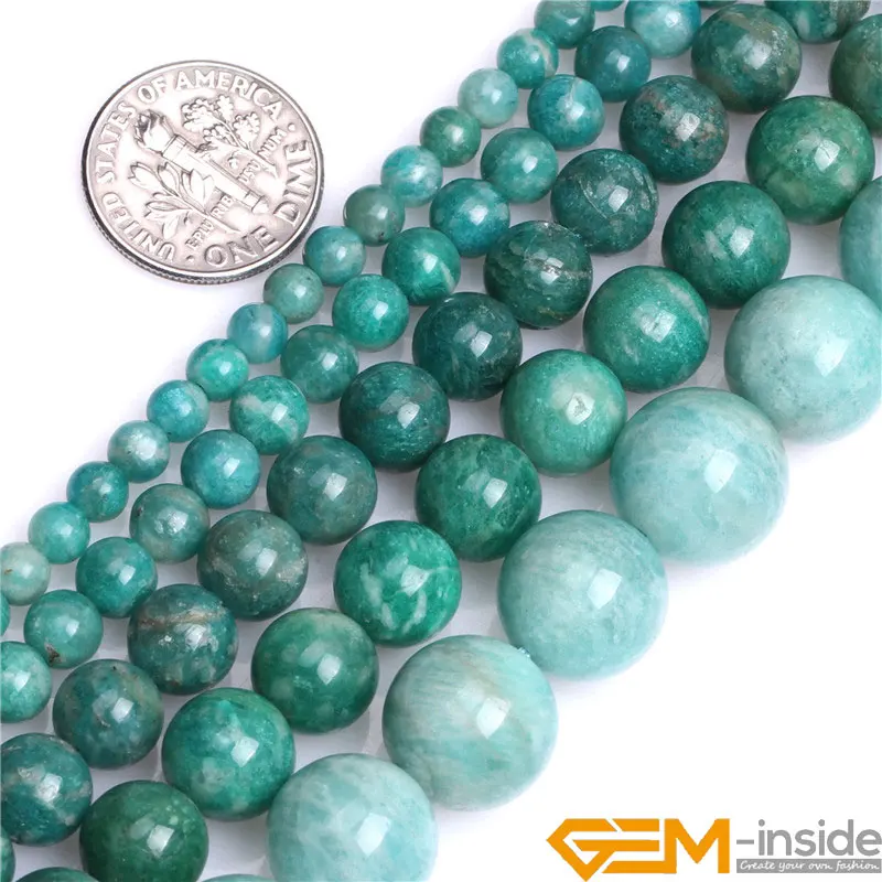 

Round Natural Russia Amazonite Jades Beads Strand 15" 4mm To 10mm, Natural Amazonite Beads For Bracelet Making Free Shipping