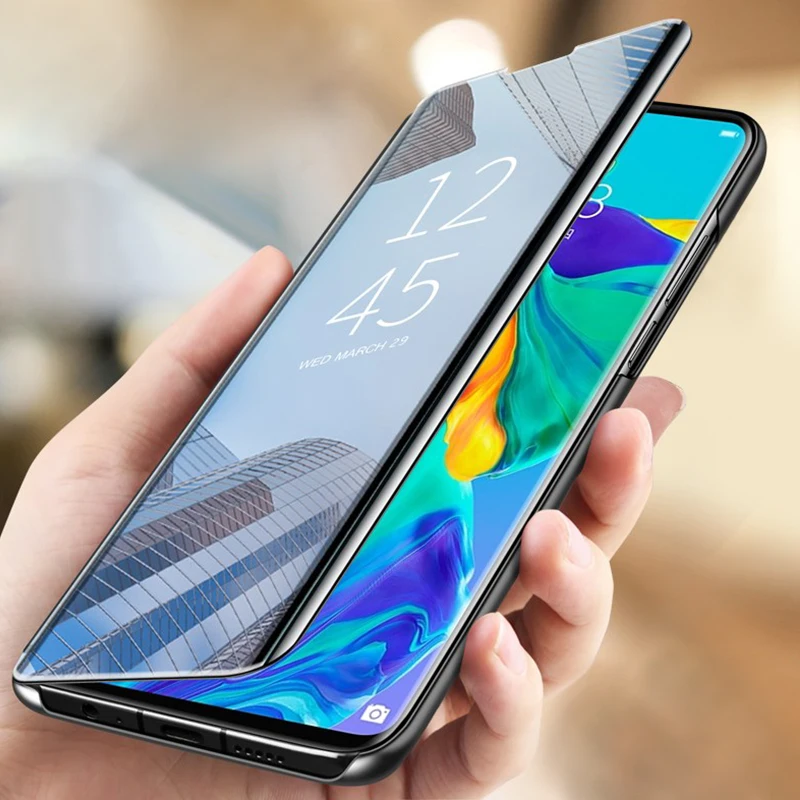 

Luxury Flip Case For Huawei P30 Pro Protective Mirror Surface Full Cover For Huawei P30 Lite Mate 20 Pro X 20X P Smart Plus 2019