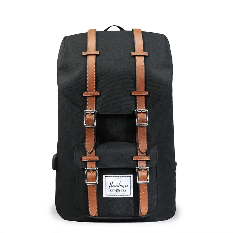 

2018 new laptop backpack men's casual shoulder bag simple solid color Oxford backpack