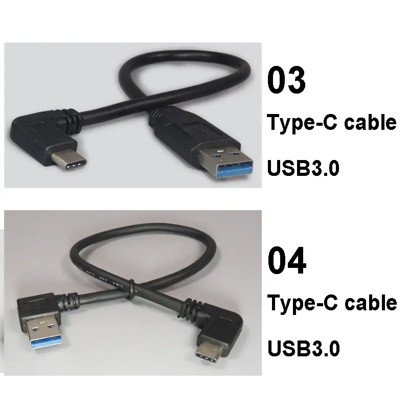 PCTONIC Тип изгиба-C USB кабель для мобильного телефона высокоскоростной USB3.0 штекер-угол USB-C Мужской адаптер питания 30 см для samsung huawei