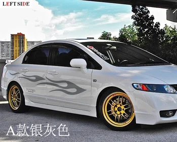 

LEFT SIDE Car Stickers Customizable Styling Decal Personality Cover modification Flame Adornment Shade Stickers Bumper Scratches