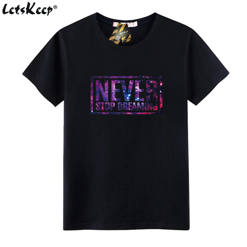 LetsKeep/мужская футболка больших размеров со сном звездное небо уличная с принтом