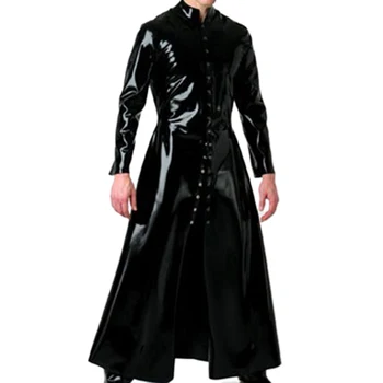 

Latex Long Wind Coat Latex Rubber Outfits Latex Men's Long Jacket Suit