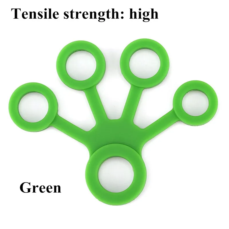 Зажим для пальцев резинки растягиватель для пальцев силиконовый ручной Тренажер ручка эспандер запястья тренажер оборудования для фитнеса 3 прочности - Цвет: Зеленый