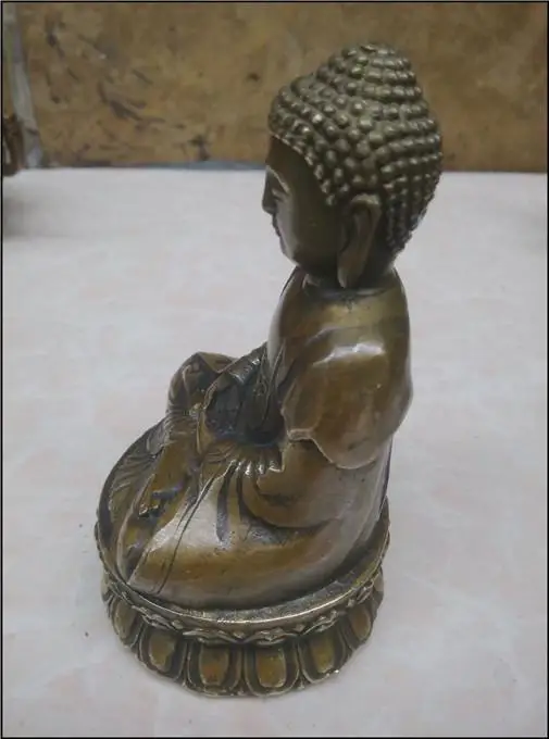 Медная статуя Будды, Шакьямуни, маленькая статуя Будды, бронзовая, маленькая Статуэтка буддизма, ремесленные украшения