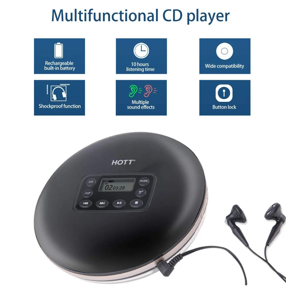 Rechargeable Portable CD Player Personal Compact