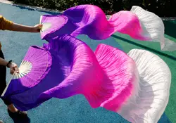 2016 Женский Высокое качество китайский шелк покрывал Танцы поклонников пара Поклонники танца живота дешевые Лидер продаж, фиолетовый +