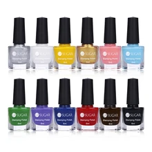UR сахар 1 бутылка штамповка для ногтей лак Книги по искусству Пластины Печать лак для ногтей Лаки 12 Цветов дополнительно более интересным 4 сезона